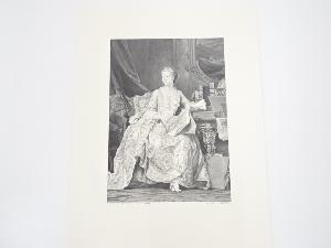 モーリス・カンタン・ド・ラ・トゥール　「ポンパドゥール夫人の肖像」　銅版画